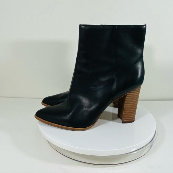 Madewell Boots Italian Leather Ankle Booties Black Size Women's 10M Pointed Toe - Picture 2 of 10